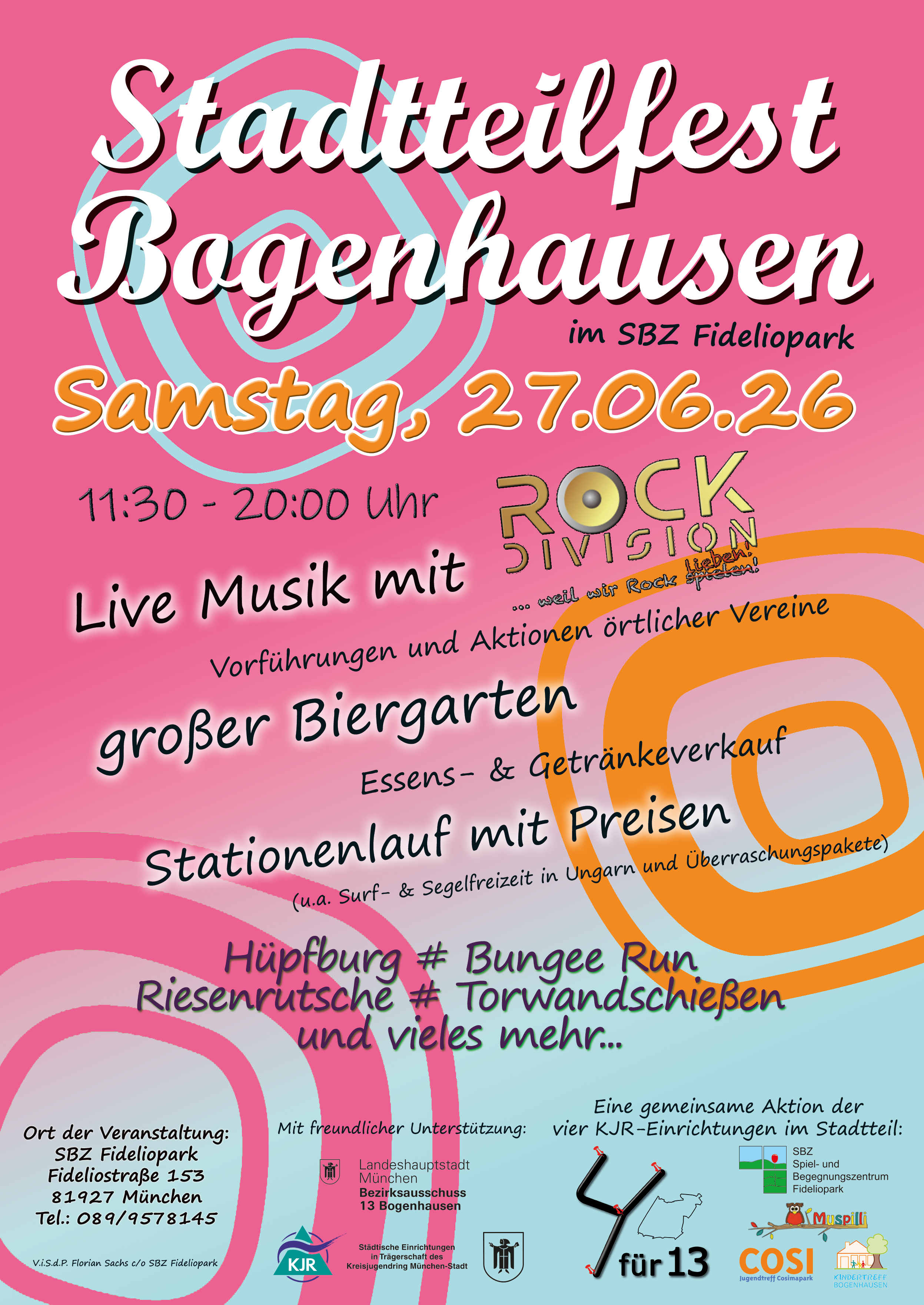 Grafische Information zum Gig Rock Division auf dem Stadtteilfest am Fideliopark