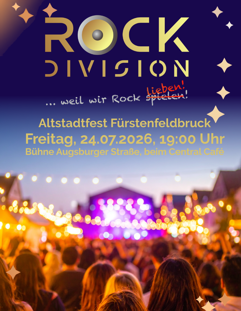 Grafische Information zum Gig Rock Division auf dem Altstadtfest in Fürstenfeldbruck