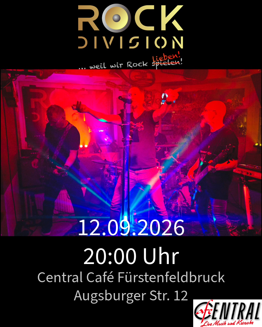 Grafische Information zum Gig Rock Division im Central Café in Fürstenfeldbruck
